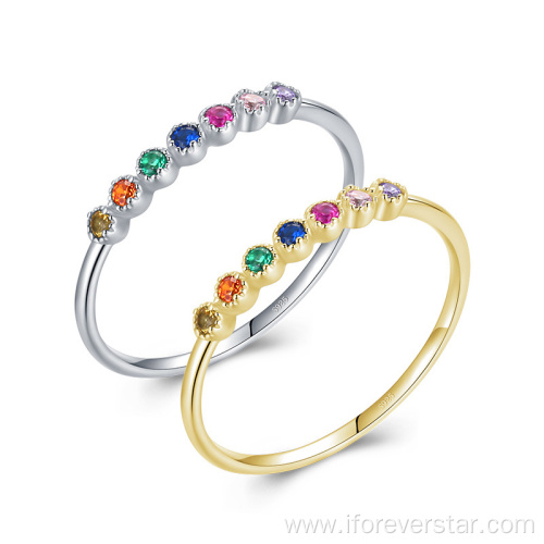 CZ Ring Gold Plated Sterling Silver Fashion Rings